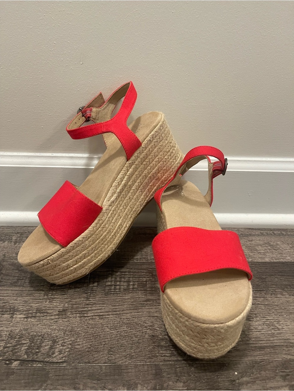 Women’s Red Platform Espadrille Sandals - crown & ivy